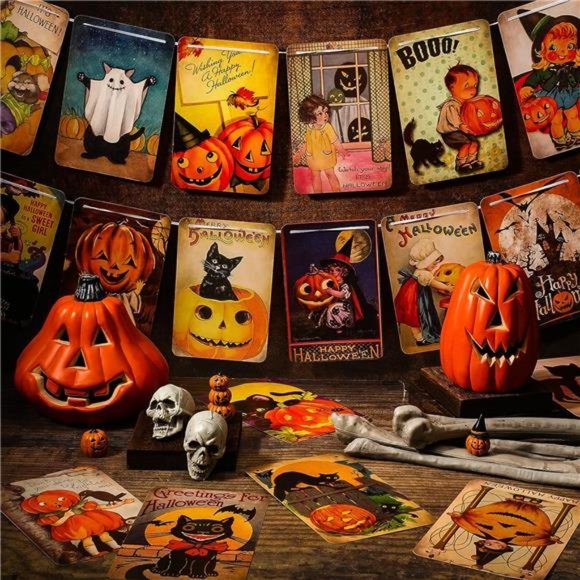 4 Pieces Vintage Halloween Decor Halloween Banner Hanging Trick or Treat Banner - Picture 7 of 7